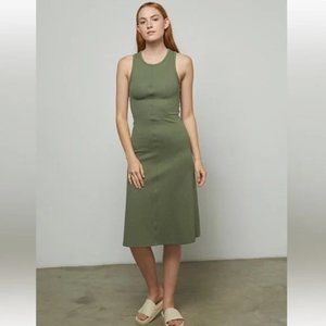 NEW | Lunya Restore Fitted Dress‎ Humble Green Pima Cotton Sleeveless Large